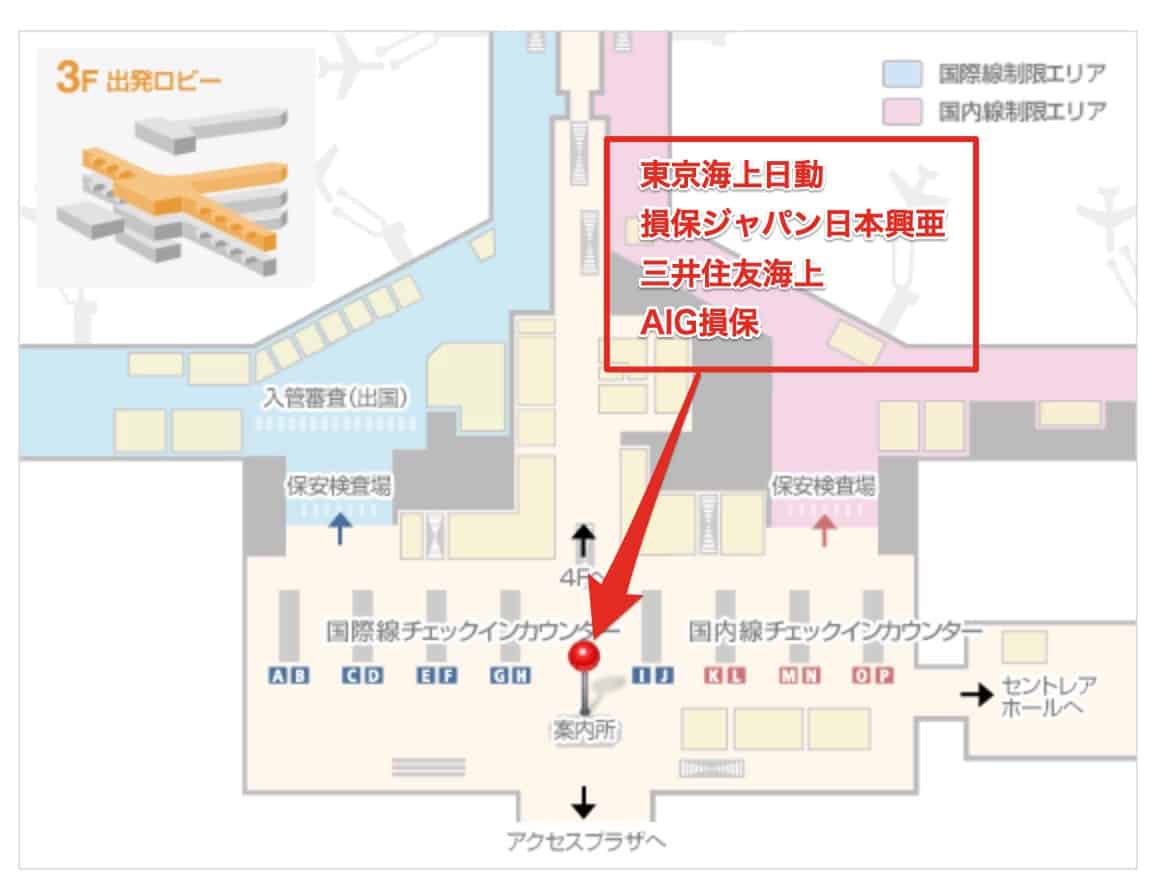 セントレア空港の保険カウンター
