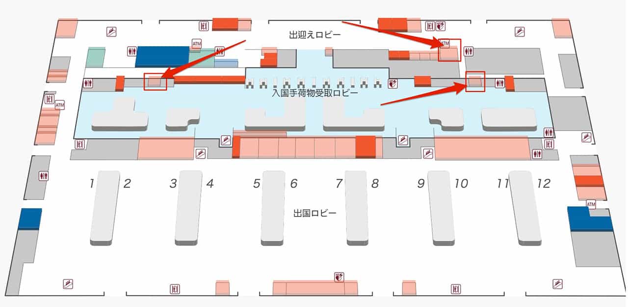 台湾桃園国際空港到着ロビーマップ